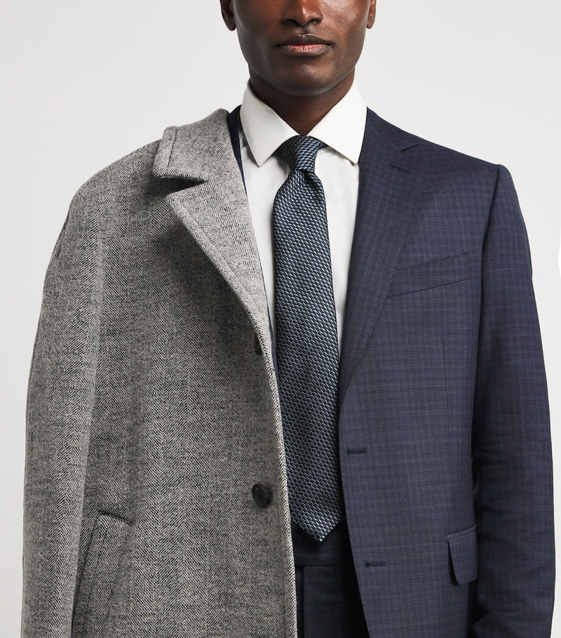 Giorgio Armani silk herringbone tie 7cm (British brand)