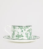 Harrods bone china espresso cup and saucer toile parakeet (British brand)