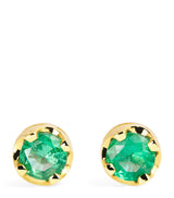Harrods Jennifer Meyer Medium Yellow Gold and Emerald Stud Earrings- Buy online at McGrocer