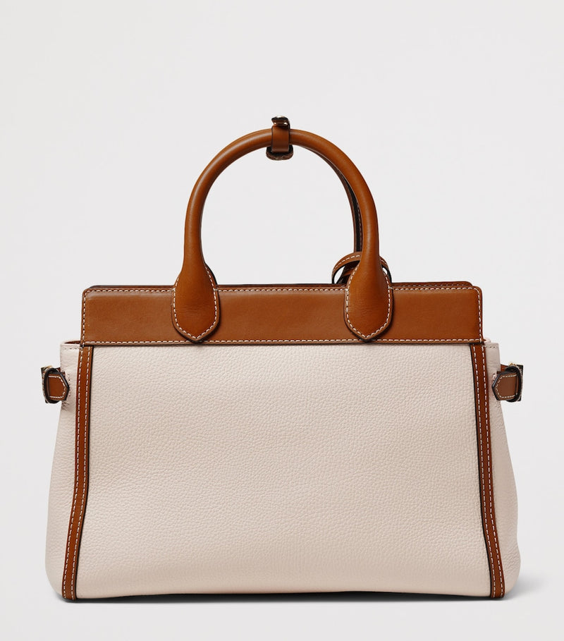 Aspinal of London Savannah top-handle bag in grained leather (British brand)