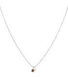 Astrid & Miyu rhodium-plated charm necklace with lab-grown diamond (British brand)