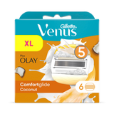 Holland & Barrett Gillette Venus Comfortglide Coconut Plus Olay Women's Razor Blade Refills, Pack of 6- Buy online at McGrocer