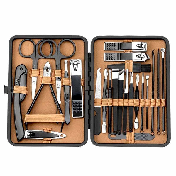 Leaper 24-piece stainless steel manicure pedicure set, British product