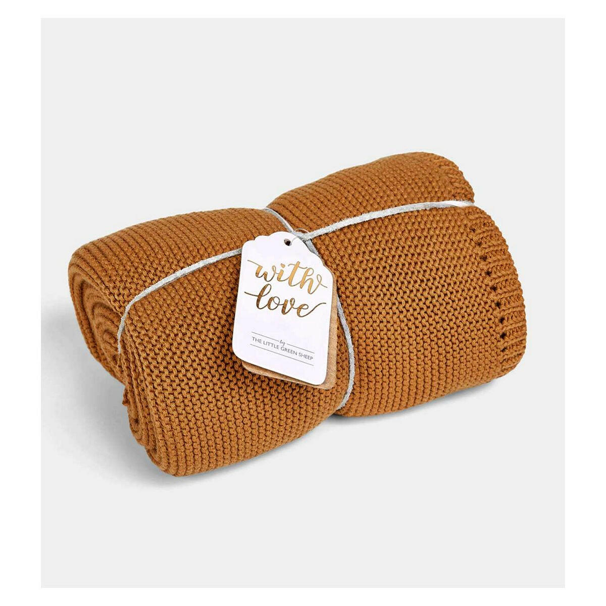 The Little Green Sheep Organic Knitted Cellular Baby Blanket - Honey GOODS Boots