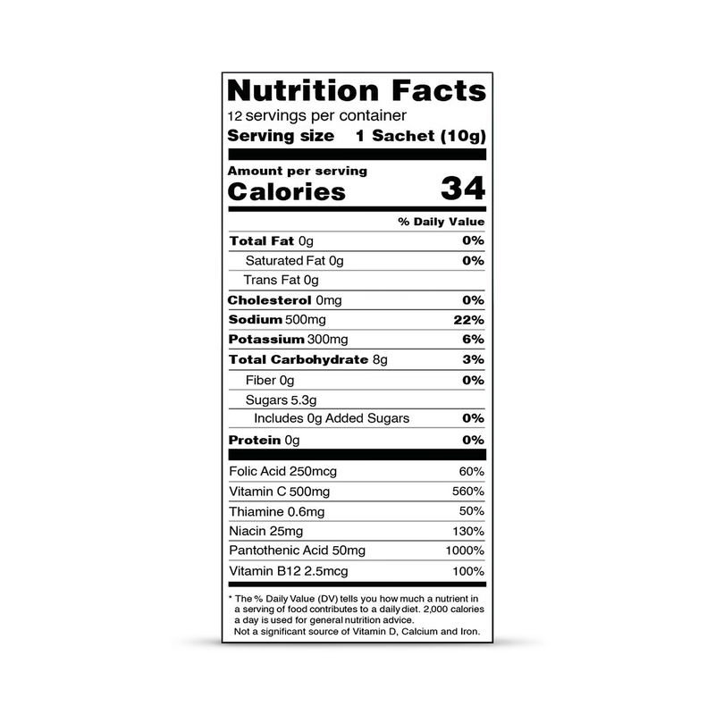 Revival rehydration recovery lemon lime sachets 12 pack, imported from the UK