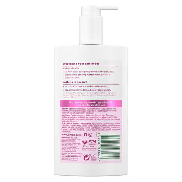 Simple Smoothing Gel Facial Cleanser 240 ml (British brand)