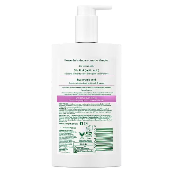 Simple Smoothing Gel Facial Cleanser 240 ml (British brand)