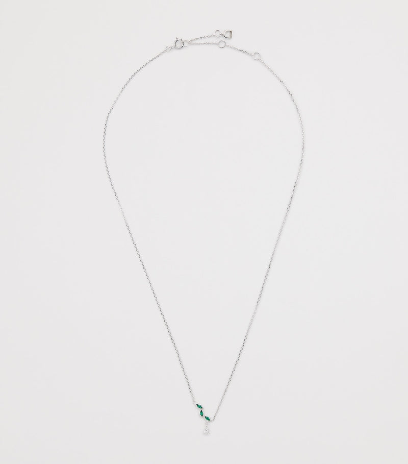 Astrid & Miyu white gold emerald diamond necklace, UK version