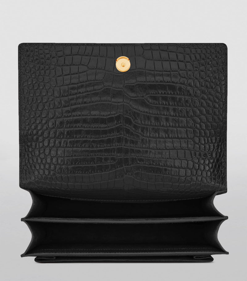 Saint Laurent croc-embossed shoulder bag medium Sunset - British product