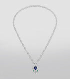 Bvlgari Serpenti Seduttori necklace white gold with diamonds emerald sapphire (British brand)