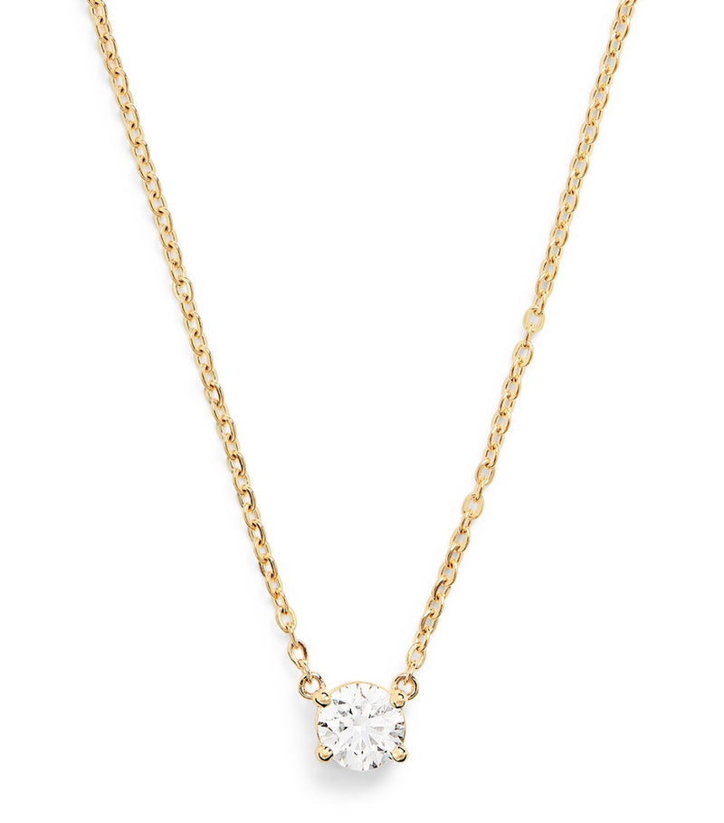 Harrods yellow gold diamond pendant necklace 0.50ct, imported from the UK