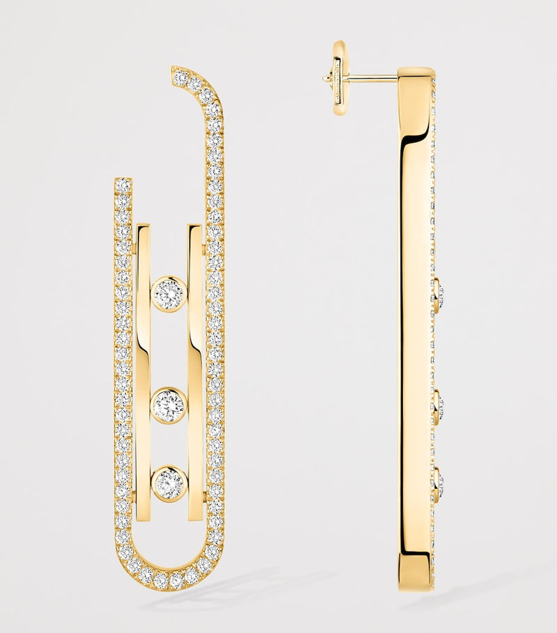 Messika Move yellow gold diamond earrings 1ct, UK version