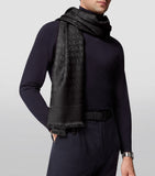 Bvlgari Logomania Lettere Maxi print silk and wool scarf 70x180cm - British product