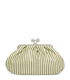 Weekend Max Mara striped leather clutch bag medium, imported from the UK