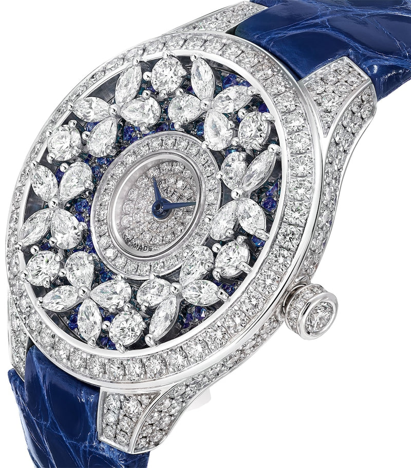 Graff white gold diamond sapphire butterfly watch 33mm (British brand)