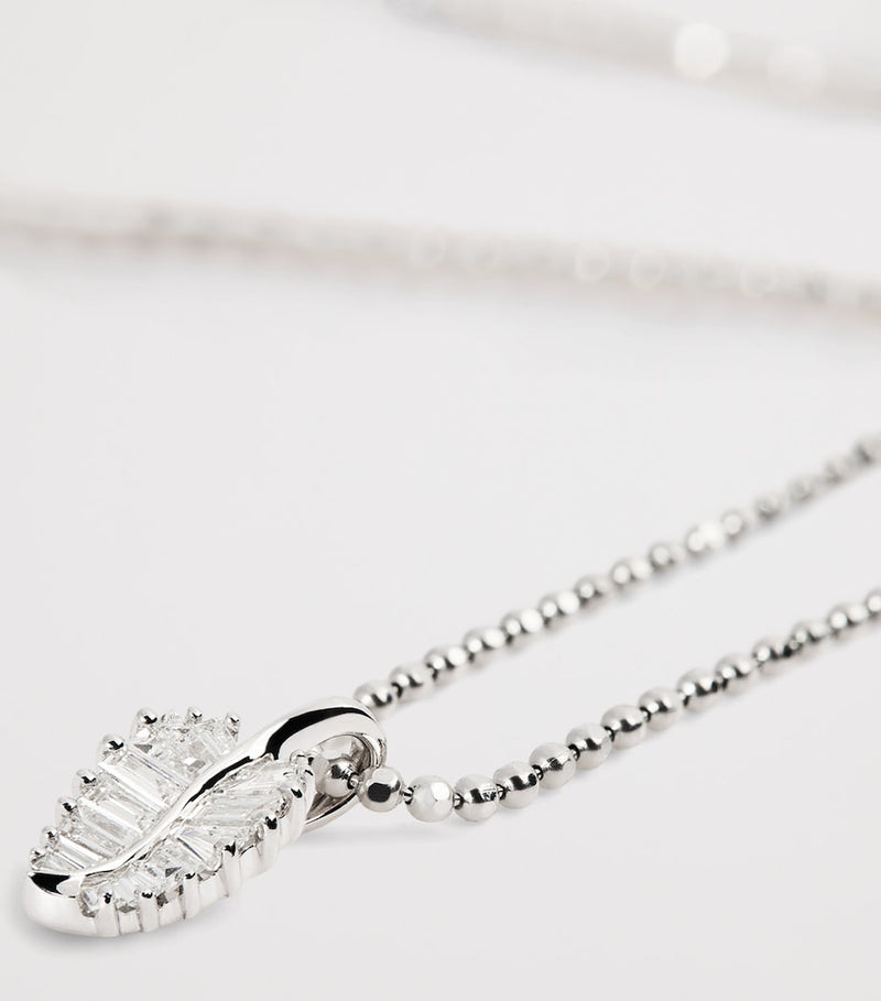 Anita Ko white gold diamond palm leaf necklace - British product