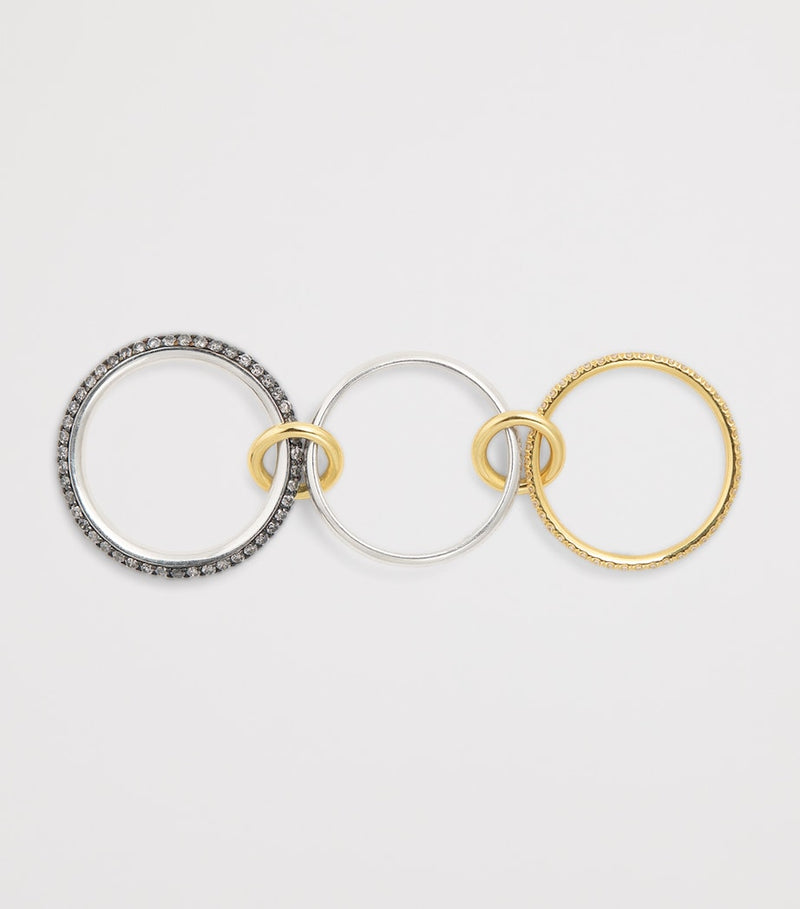 Spinelli Kilcollin mixed gold and diamond Scorpio ring, imported from the UK