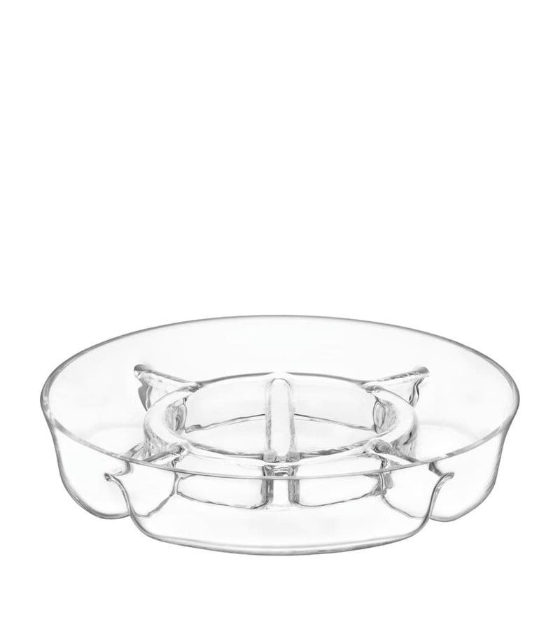 LSA International multi-compartment glass serving platter, UK version
