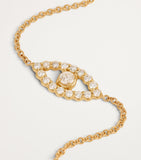 Jennifer Meyer evil eye bracelet in yellow gold with diamonds, imported from the UK