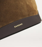 Sandro Paris suede-leather bucket bag 28cm, UK version