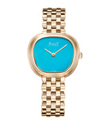 Harrods Piaget Sixtie Rose Gold and Turquoise Watch 29mm- Buy online at McGrocer