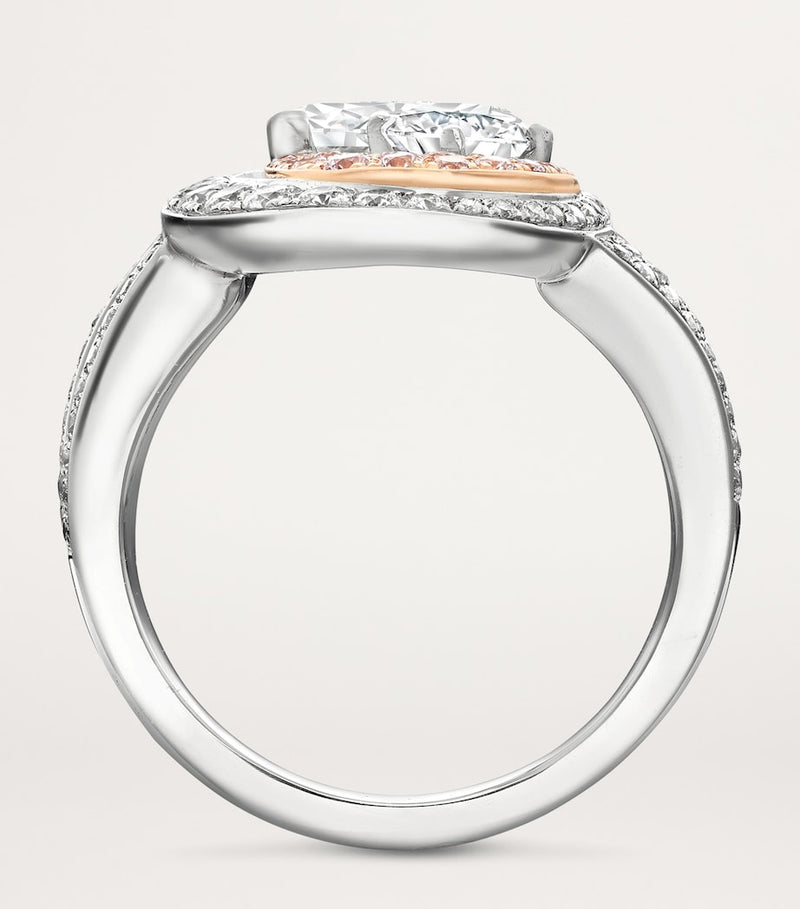 Boodles diamond Motherhood ring, platinum and rose gold (British brand)