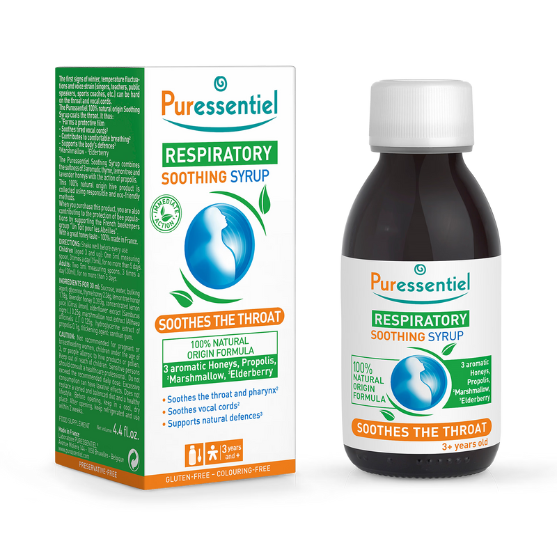 Puressentiel Respiratory Soothing Syrup 125 ml, imported from the UK
