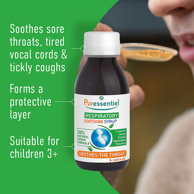 Puressentiel Respiratory Soothing Syrup 125 ml, imported from the UK