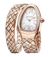 Harrods Bvlgari Rose Gold and Diamond Serpenti Spiga Watch 35mm- Buy online at McGrocer
