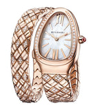 Bvlgari rose gold and diamond Serpenti Spiga watch 35mm, UK version