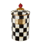 MacKenzie-Childs Large Courtly Check enamel canister, imported from the UK