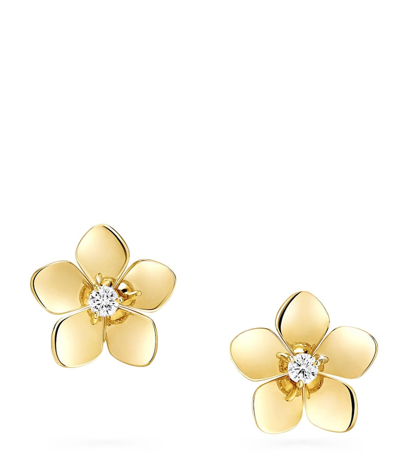 Graff Wild Flower earrings yellow gold diamond, imported from the UK