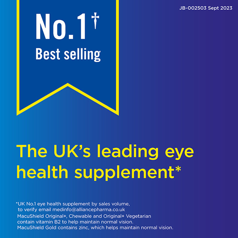 MacuShield Original Formula eye supplement 30 caps, imported from the UK