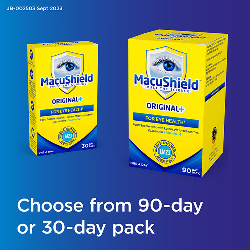 MacuShield Original Formula eye supplement 30 caps, imported from the UK