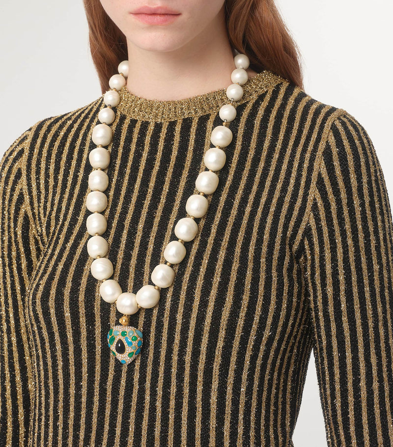 Valentino Garavani Coeur Royal beaded necklace with heart pendant - British product