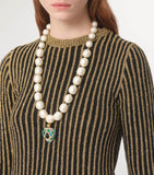 Valentino Garavani Coeur Royal beaded necklace with heart pendant - British product