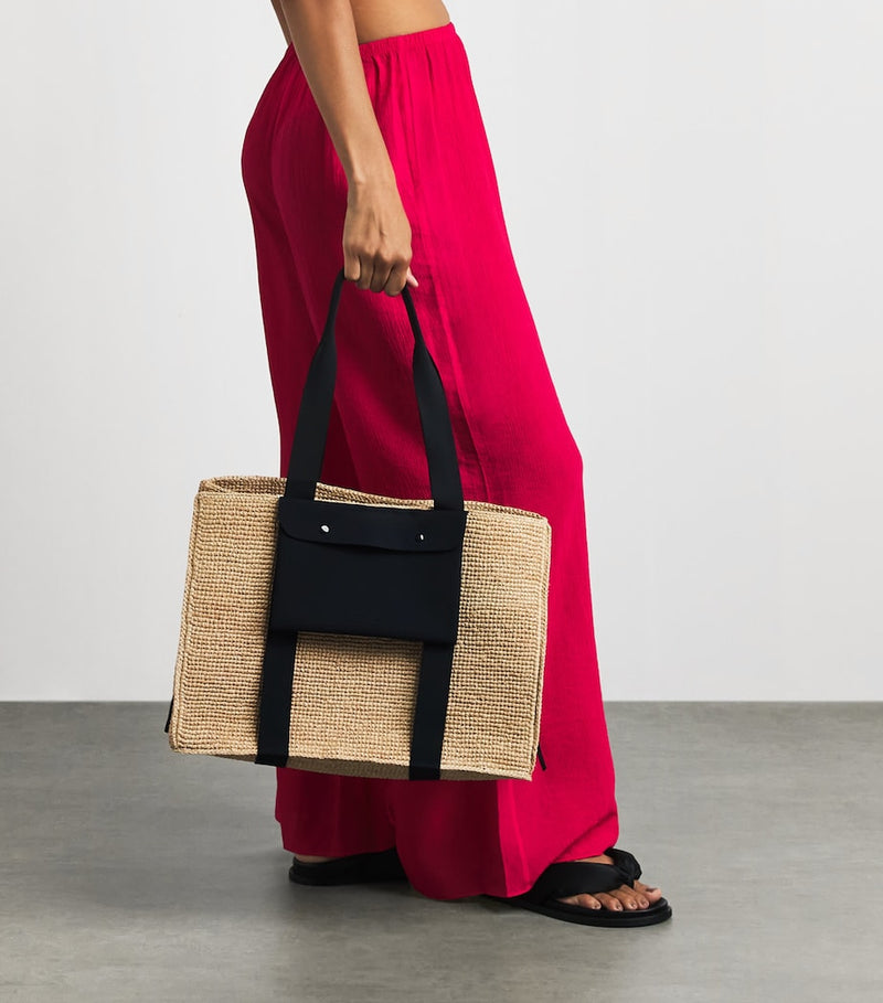 Eres Raffia Voyageur Tote Bag with structured weave, UK version