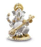 Lladró Veena Ganesha figurine H23cm, imported from the UK