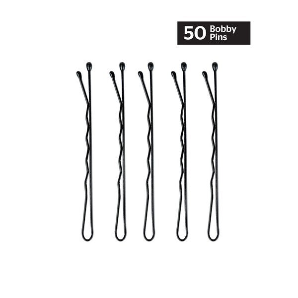 Brushworks Black Bobby Pins Pack of 50 Pieces - British product