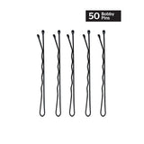 Brushworks Black Bobby Pins Pack of 50 Pieces - British product