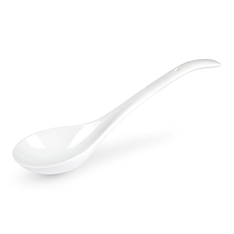 White ceramic soup spoon 27cm for hot pot dishes, UK version