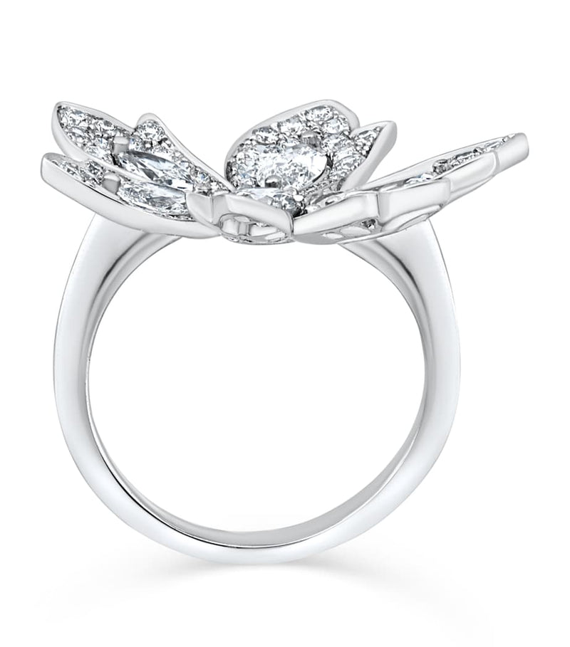 David Morris Palm Flower Ring white gold diamond ring, imported from the UK