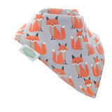 Ziggle Bandana Dribble Bib Foxes on Grey (British brand)