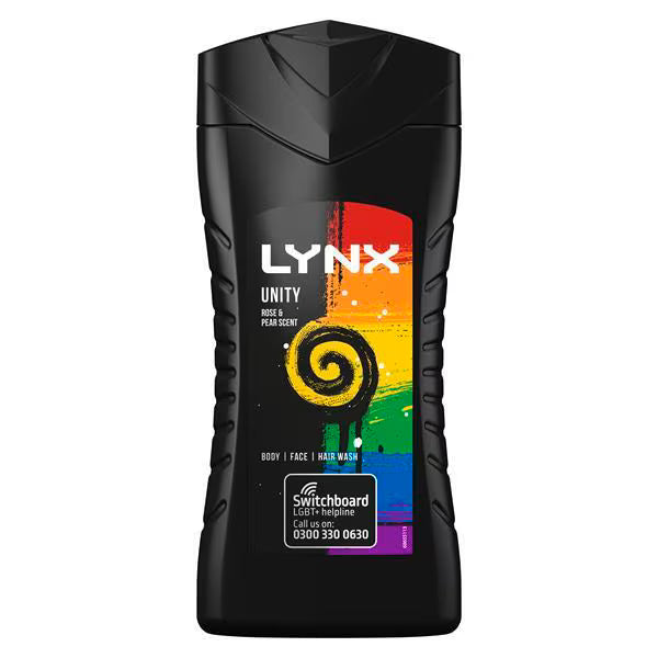 Lynx Shower Gel Unity Pride 225ml standard size, UK version
