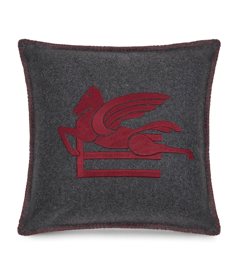 Etro wool-blend embroidered Ribot cushion 45cm x 45cm - British product