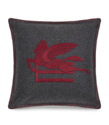 Harrods Wool-Blend Embroidered Ribot Cushion 45cm x 45cm- Buy online at McGrocer