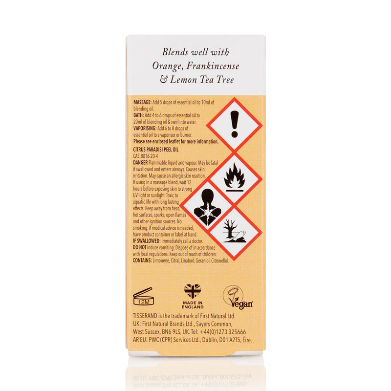 Tisserand Grapefruit Organic Essential Oil 9ml (British brand)