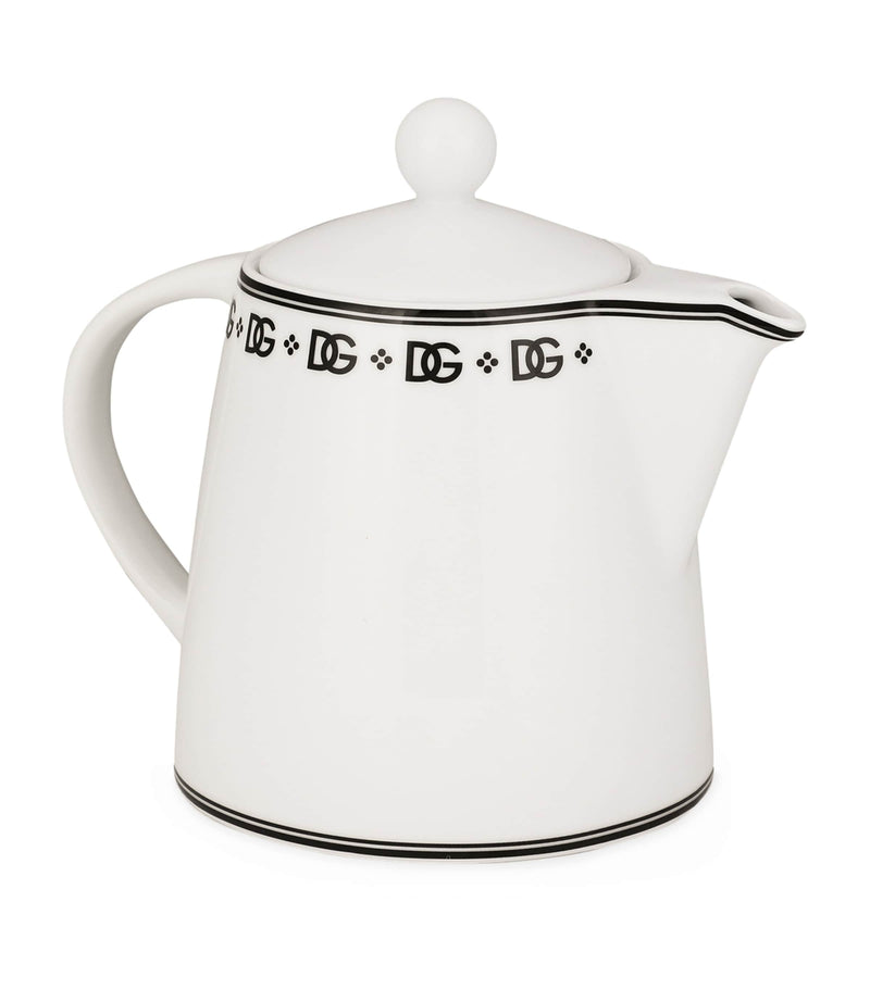 Dolce&Gabbana porcelain teapot with monogram and Art Deco design - British product
