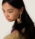 Miu Miu floral drop clip-on earrings with delicate flowers, UK version