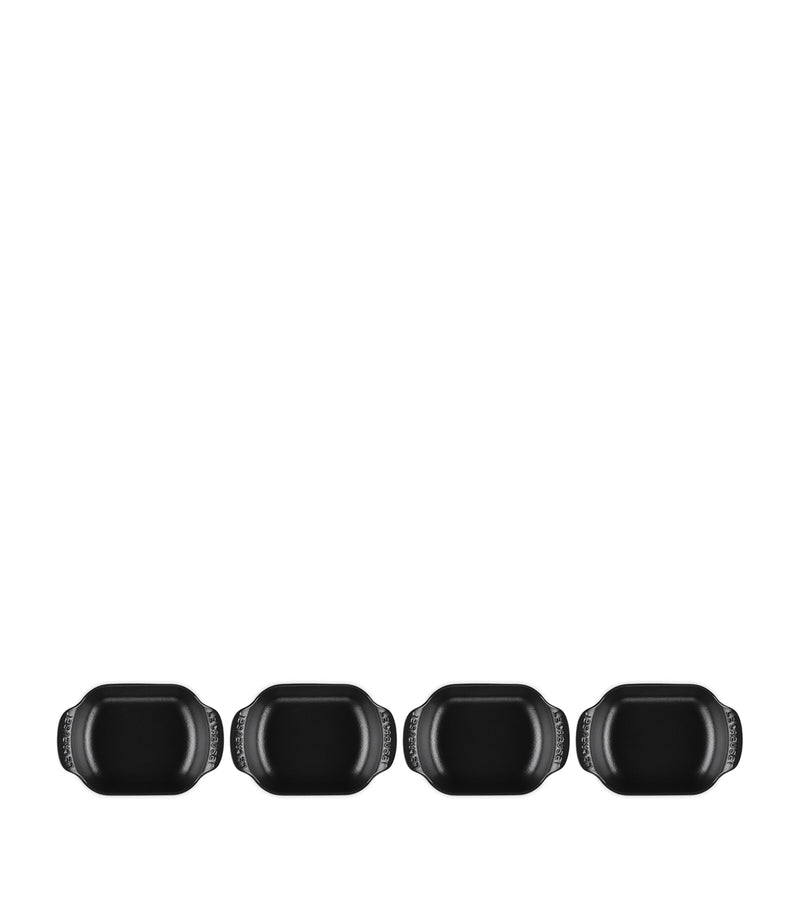 Le Creuset cast iron rectangular mini bakers set of 4, 300ml each, UK version